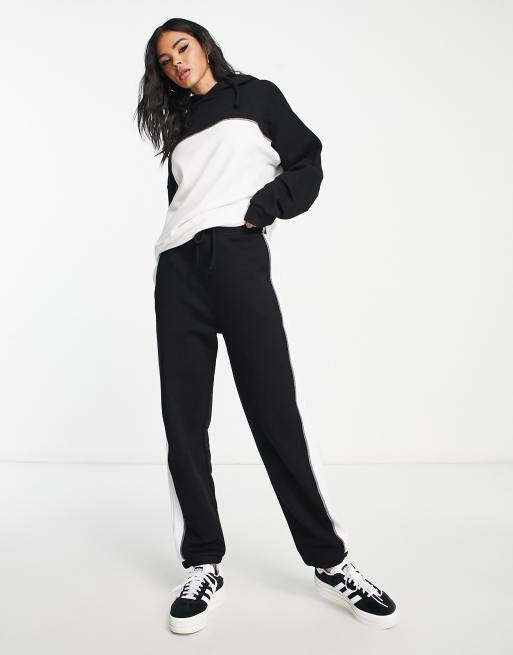 Weekday co-ord low waist flared joggers in black