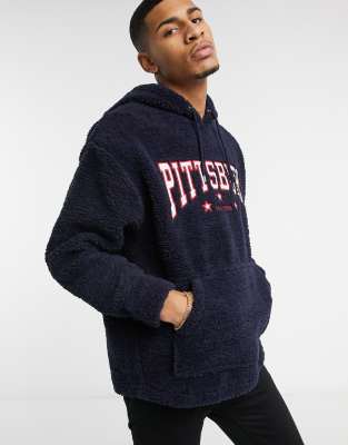 asos oversized hoodie in borg