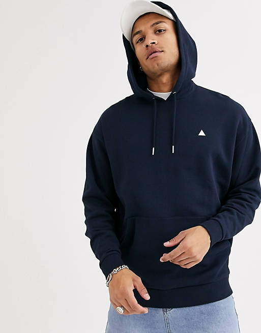 ASOS DESIGN oversized hoodie in navy with triangle | ASOS