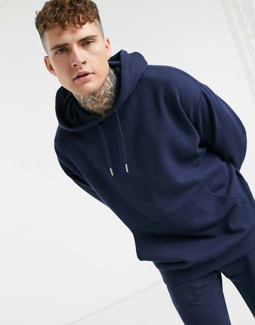 Oversized navy hoodie sale