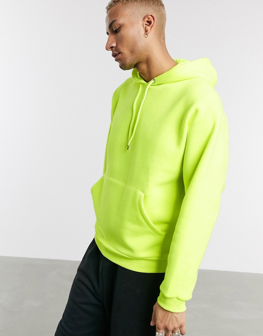 ASOS DESIGN - Oversized hoodie in neongeel