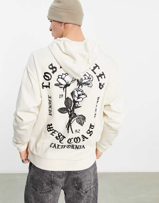 Asos oversized longline hoodie deals with marble back print