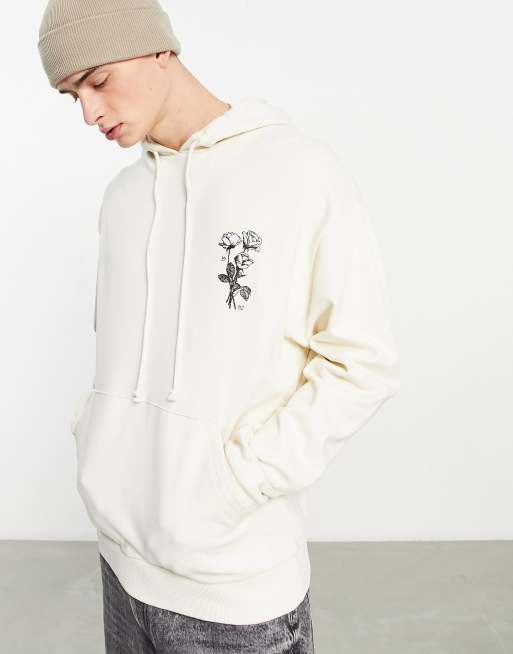 ASOS DESIGN oversized hoodie in off white with Los Angeles back