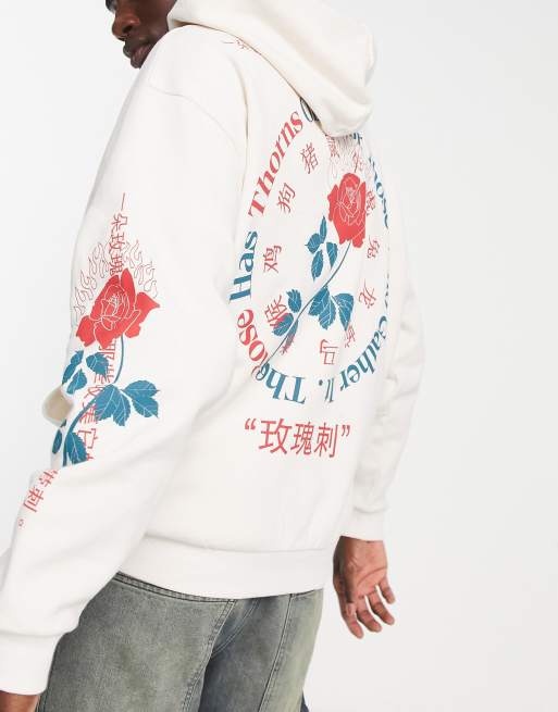 Off white cheap rose embroidered hoodie