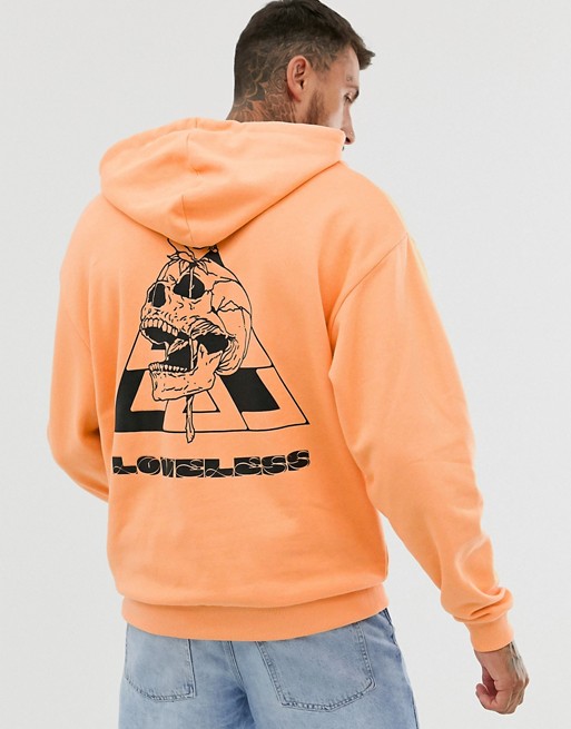 Download ASOS DESIGN oversized hoodie in orange with skull back ...