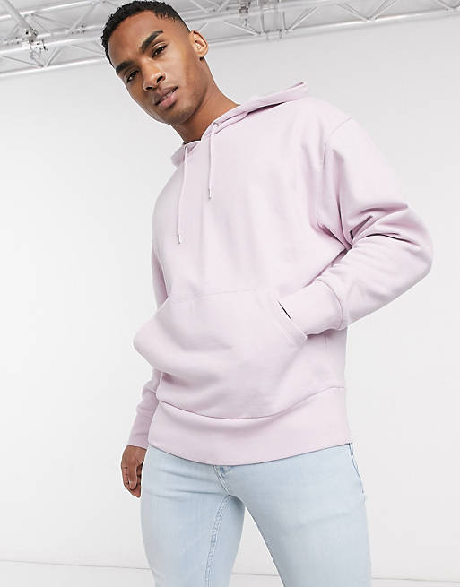 ASOS DESIGN oversized hoodie in pastel pink with deep ribs | ASOS
