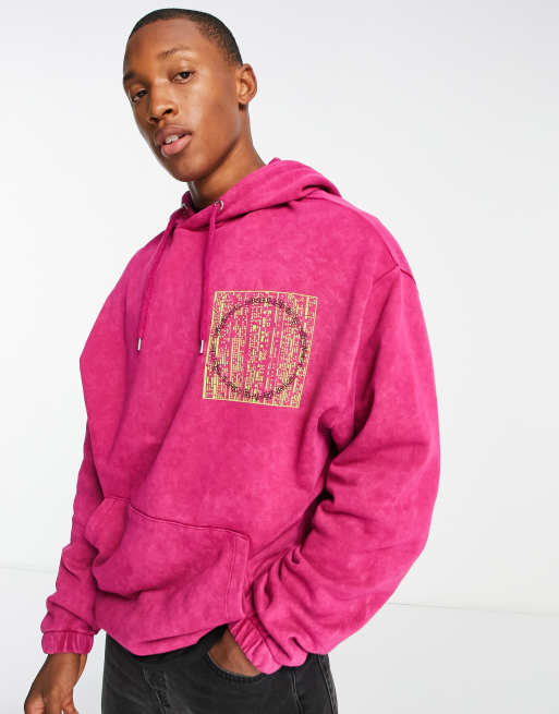 Pink acid wash discount hoodie