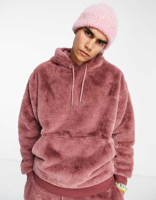 Pink store fur hoodie