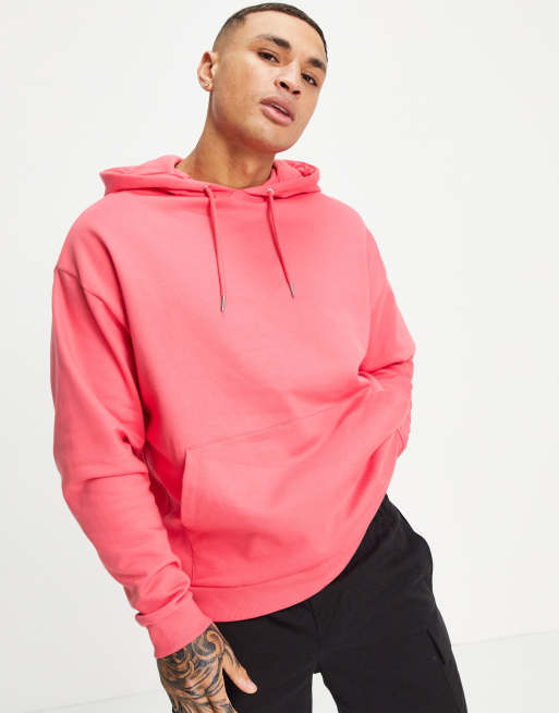 Pink oversized best sale hoodie mens