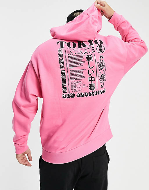 Gemakkelijk Paragraaf Verslinden ASOS DESIGN oversized hoodie in pink with back print | ASOS