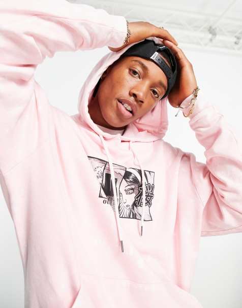 Mens Pink Hoodies & Pullovers.