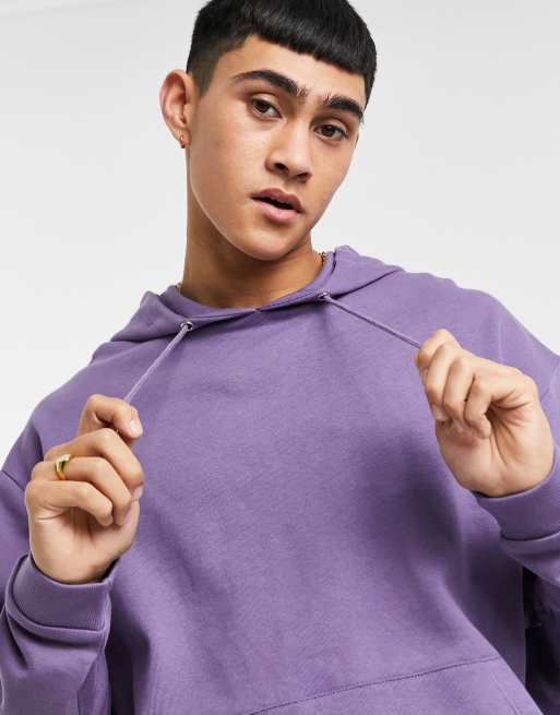 Asos Design Oversized Hoodie In Purple Asos