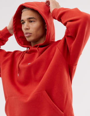 red oversized hoodie