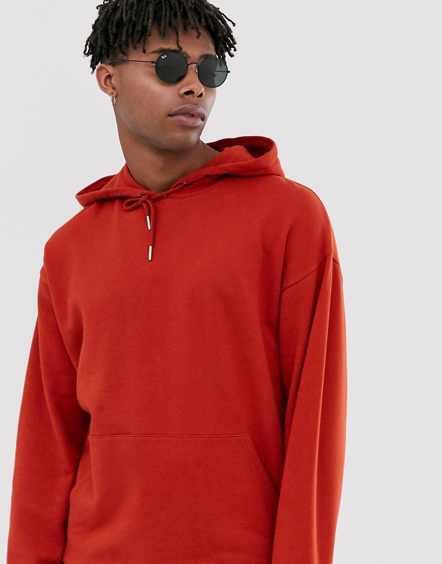 ASOS DESIGN oversized hoodie in red