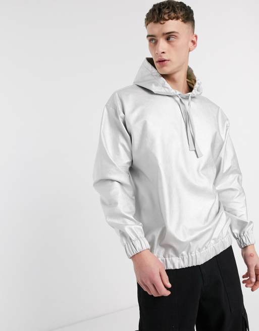 White and silver online hoodie