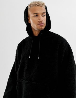 mens black borg hoodie