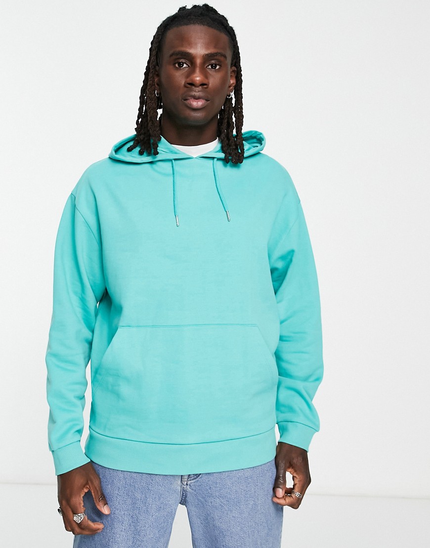 ASOS DESIGN oversized hoodie in turquoise blue-Green