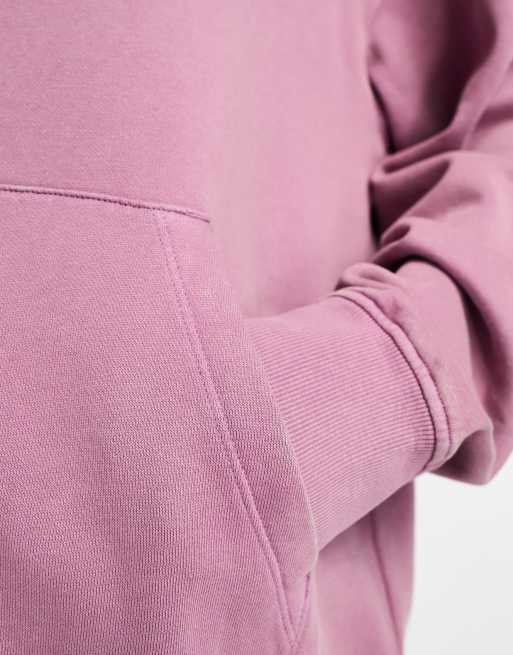 ASOS DESIGN Oversized hoodie in washed aubergine - part of a set, 4 of 4