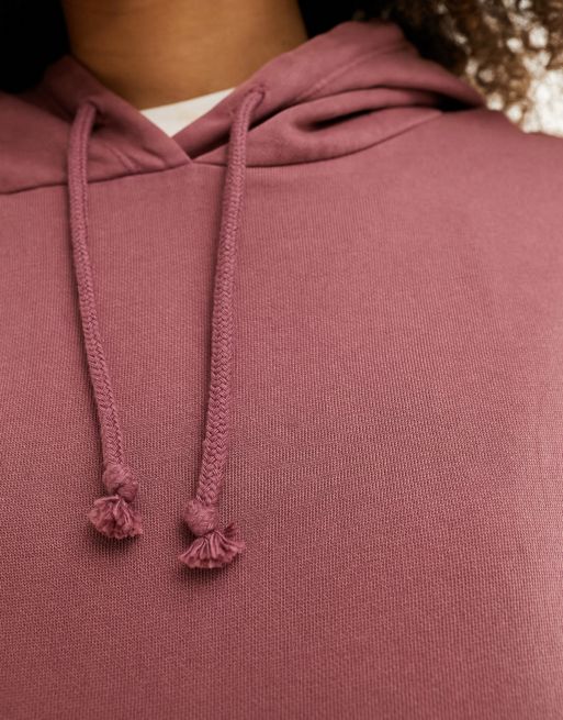 ASOS DESIGN oversized hoodie in washed aubergine