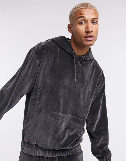 ASOS DESIGN oversized hoodie in washed black