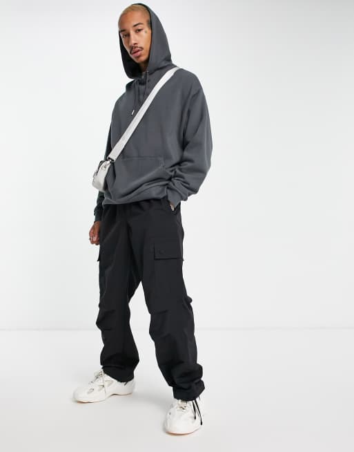 ASOS DESIGN heavyweight oversized hoodie in washed black