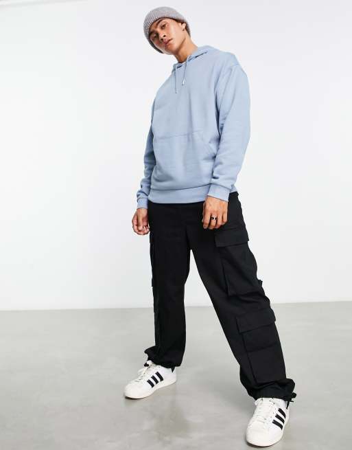 ASOS DESIGN oversized hoodie in washed blue, 4 of 4