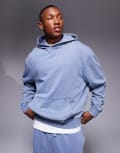 ASOS DESIGN oversized hoodie in washed blue