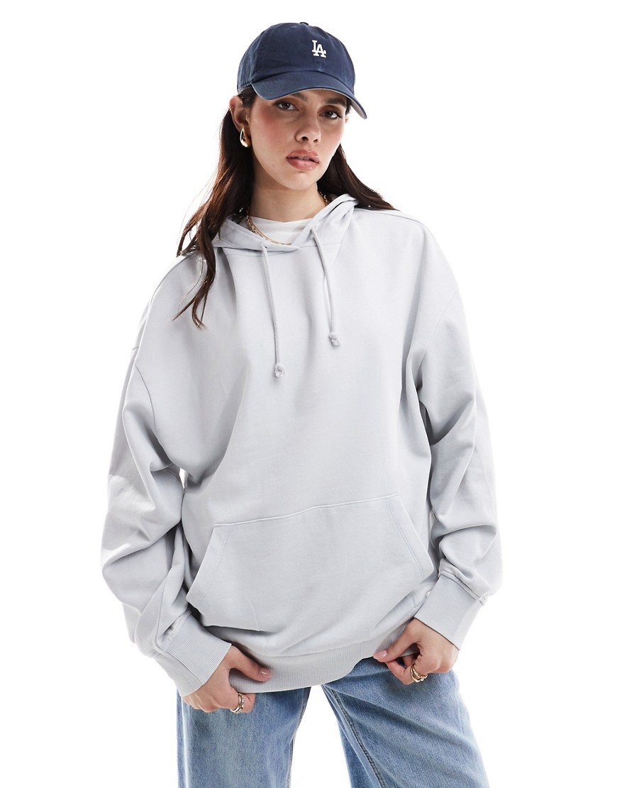 Asos Design Oversized Hoodie In Washed Gray
