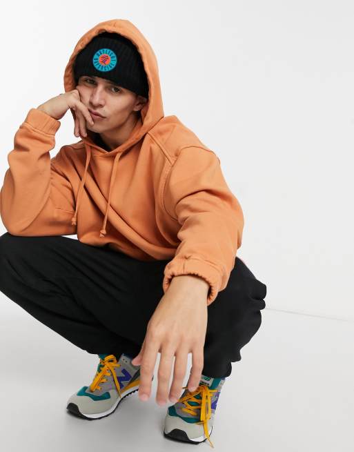 Washed best sale orange hoodie