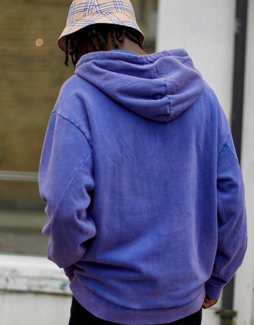 ASOS DESIGN oversized hoodie in washed purple with authentic print | ASOS