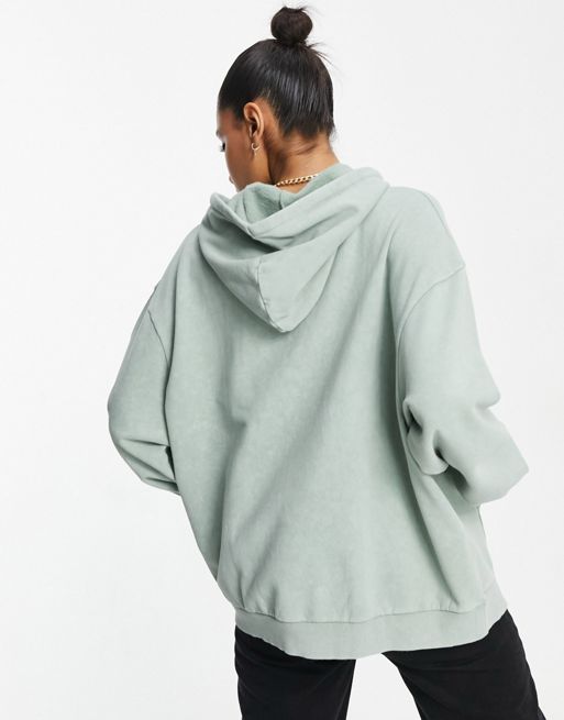ASOS DESIGN oversized hoodie in washed sage