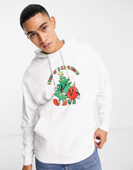 ASOS DESIGN oversized hoodie in white with Christmas cartoon print | ASOS