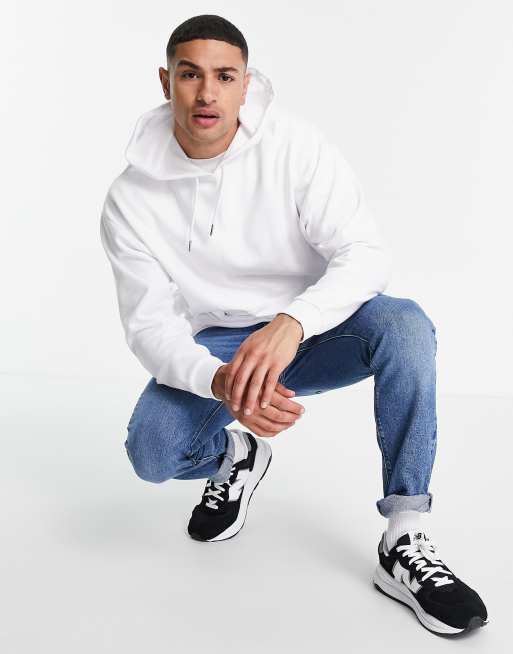 Asos mens white discount hoodie