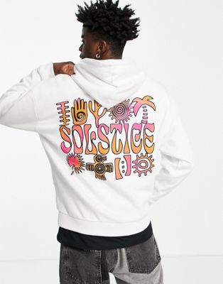 ASOS DESIGN oversized hoodie in white with mystic back print