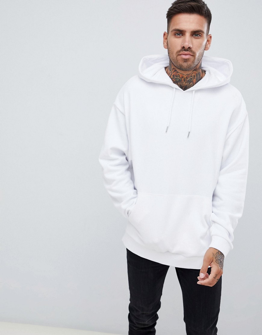ASOS DESIGN oversized hoodie in white