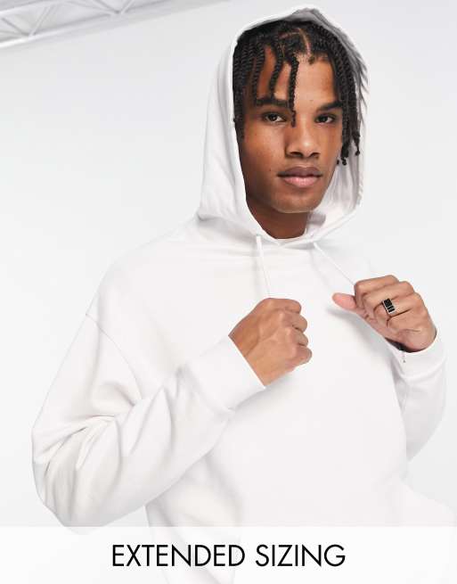 ASOS DESIGN oversized hoodie in off white with New York city skyline print