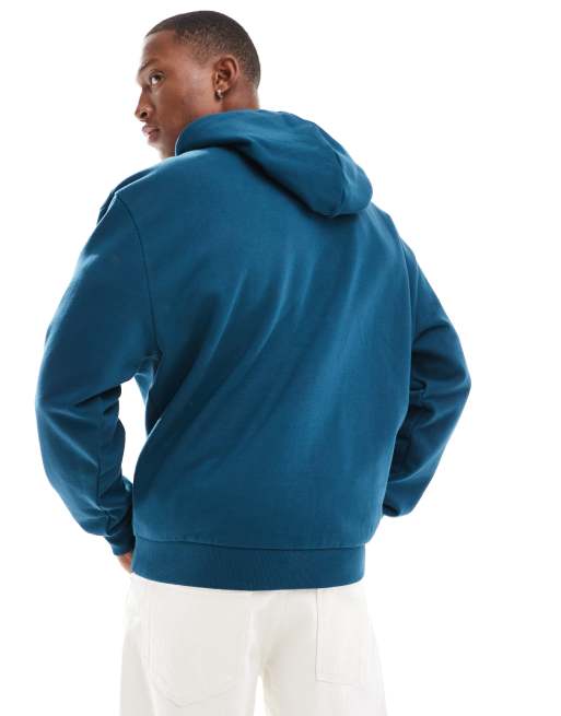 ASOS DESIGN - Oversized hoodie met cursieve print in marineblauw, 2 van 4
