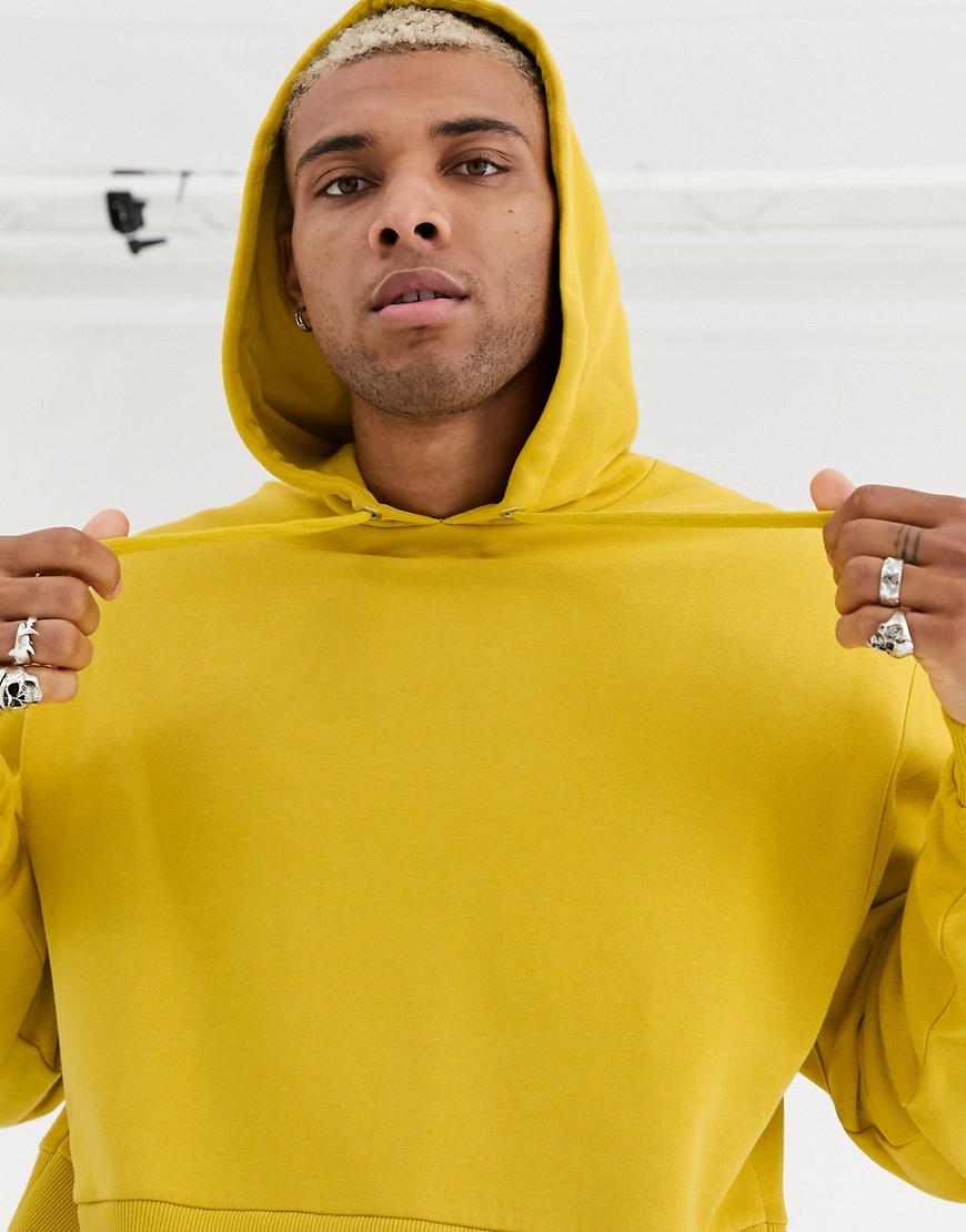ASOS DESIGN - Oversized hoodie met dubbele laag in mosterdgeel