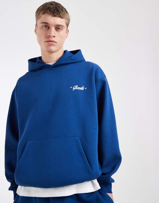 ASOS DESIGN - Oversized hoodie met grafische print in blauw, 3 van 5
