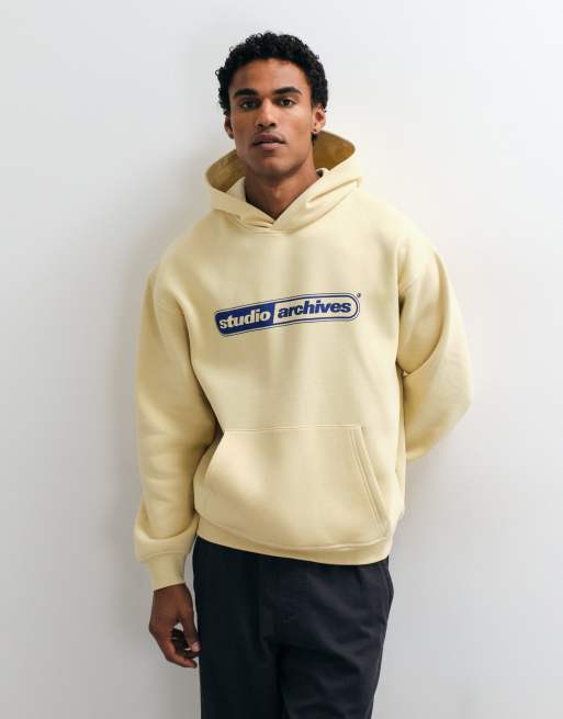 ASOS DESIGN oversized hoodie met pigmentprint in geel, 2 van 5