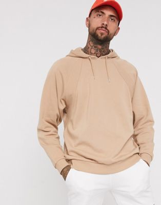 ASOS DESIGN - Oversized hoodie met ribbels in beige