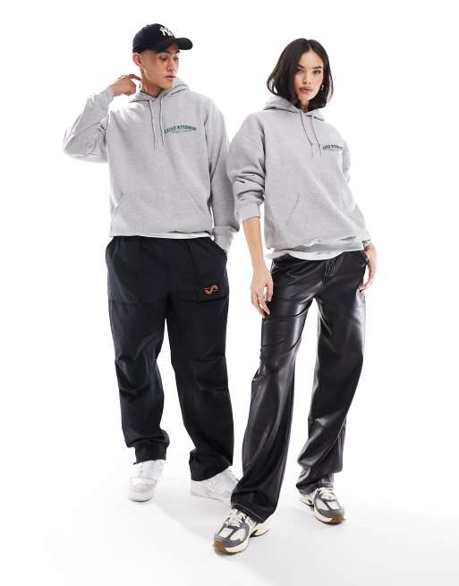 ASOS DESIGN - Oversized hoodie met tekstprint op de voor- en achterkant in grijs, 3 van 3