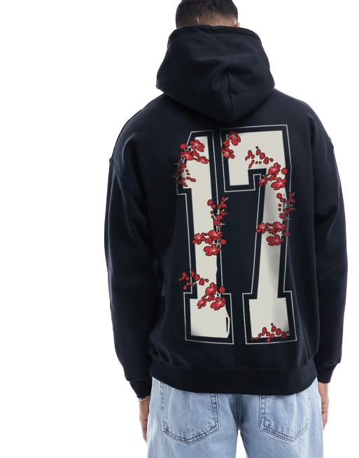 ASOS DESIGN - Oversized hoodie met tekstprintjes in zwart