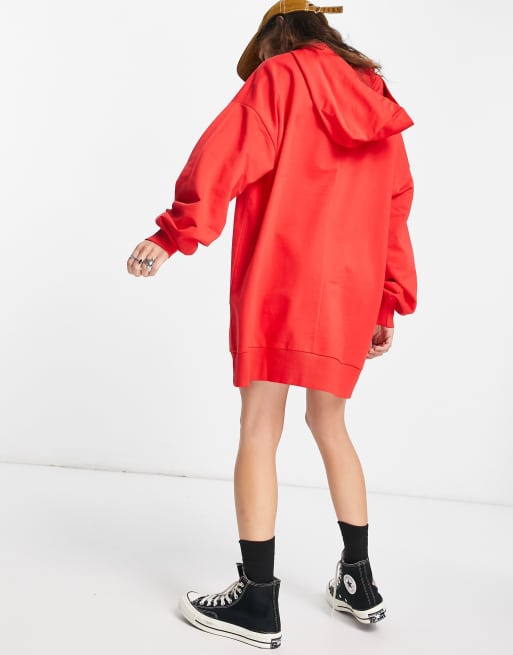 Oversized red hoodie dress best sale