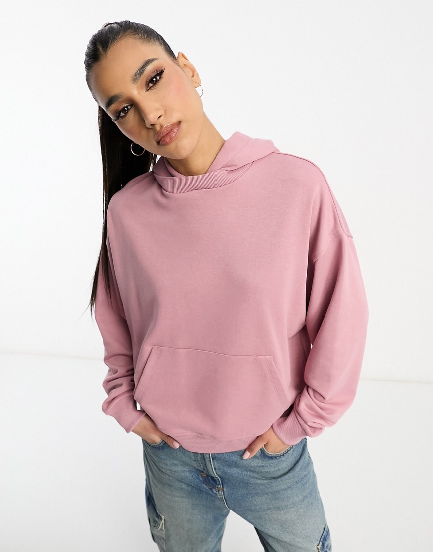 ASOS DESIGN oversized hoodie sweat hybrid in vintage pink