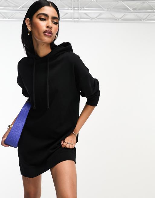 Long black shop hoodie dress