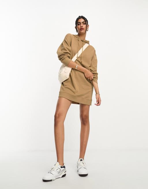 ASOS DESIGN oversized mini sweatshirt dress in acid wash charcoal