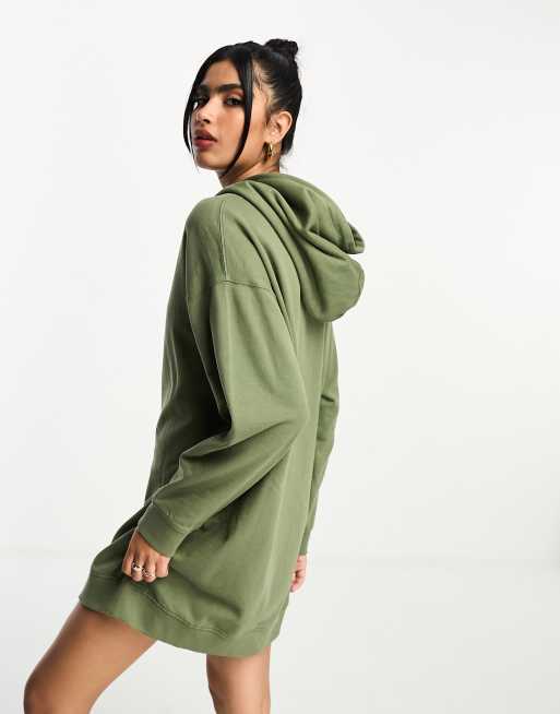 Olive green best sale hoodie dress