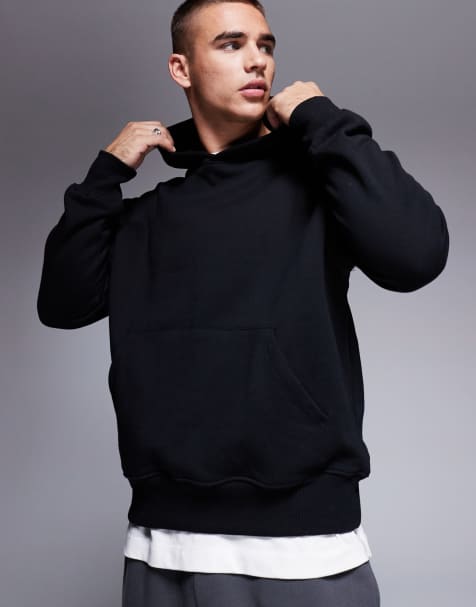 ASOS DESIGN - Oversized hoodie van premium 400 gsm zware stof in zwart - view 1