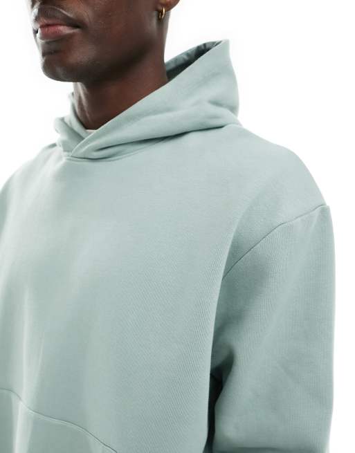 ASOS DESIGN - Oversized hoodie van van premium zware stof in lichtgroen, 4 van 4